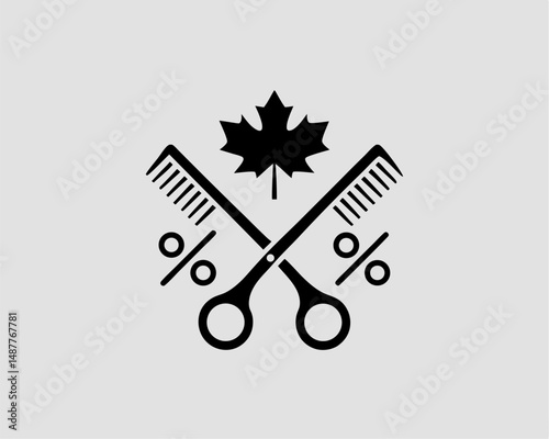 Scissors and comb vector illustration shows hairdresser tools; a cut out paper design