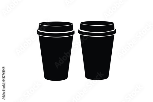 paper-coffee-cups-silhuette---vector-art-illustrit.eps