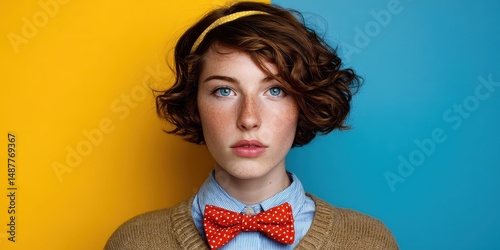 A young woman with a bold, vibrant style.
