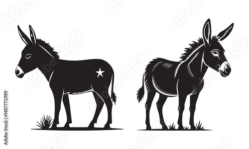 silhouette of a donkey