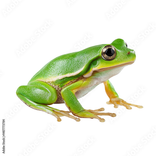 Obraz na płótnie frog on white background w salonie