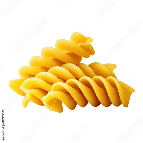 Obraz na płótnie Fusilli pasta isolated on white background w salonie