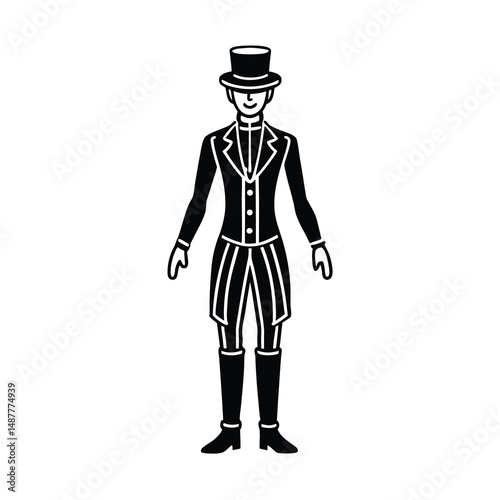 vintage ringmaster costume line drawing vector 