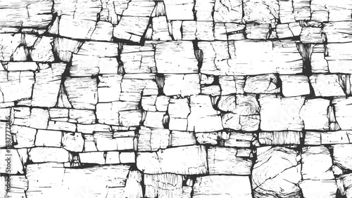 cracked brick wall texture showcasing dry stone masonry details suitable for creating authentic backgrounds in construction and renovation visuals