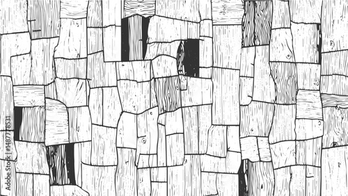 cracked dry stone wall texture with brick features ideal for creating authentic backgrounds in architectural and interior design projects