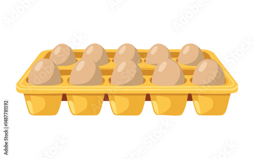 Egg Tray Kitchen Storage - Vector Illustration