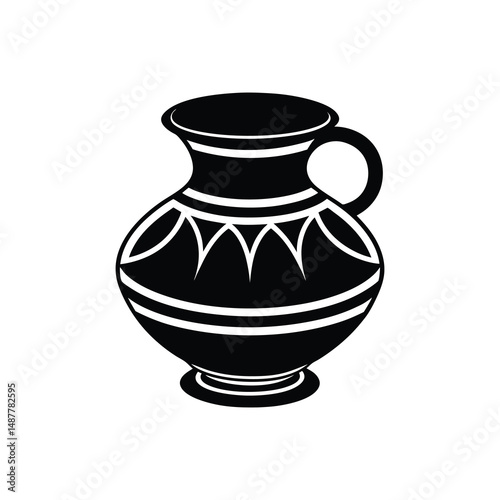 Flat and Minimal Pot icon vector illustration isolated on white background