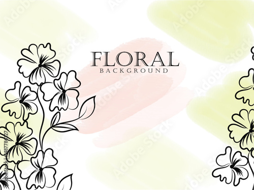 Elegant Floral Background with Watercolor Pastel Shades