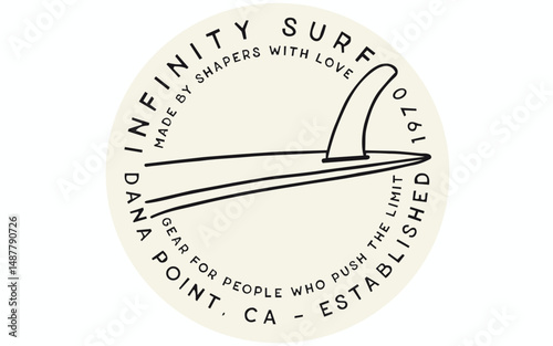 Infinity surf vector graphics illustration
