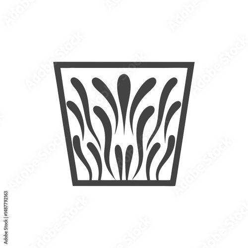 Paper-Filled Trash Bin Icon – Waste Container Silhouette. Discarded Paper Bin Black Silhouette Vector