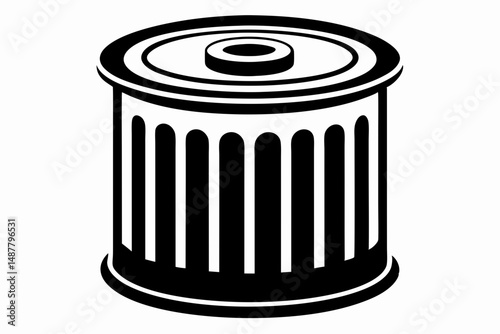 oil filter silhouette line art vector illustration with a white background