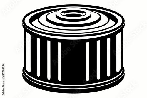 oil filter silhouette line art vector illustration with a white background