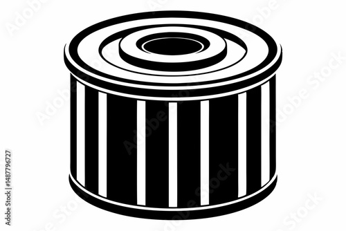oil filter silhouette line art vector illustration with a white background