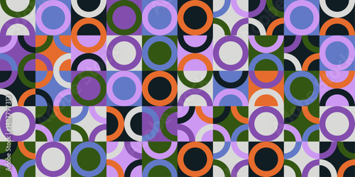 Colorful background with abstract vector pattern of geometric and circular shapes