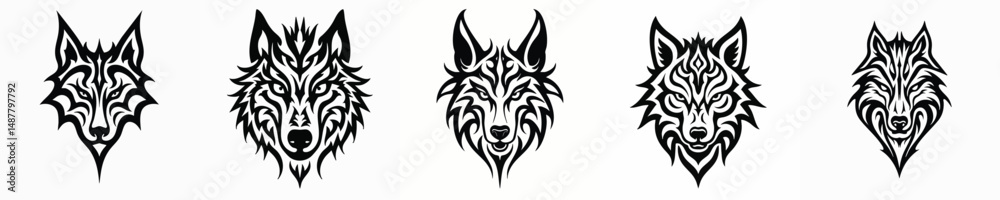 Obraz premium illustration vector graphic of tribal art wolf tattoo