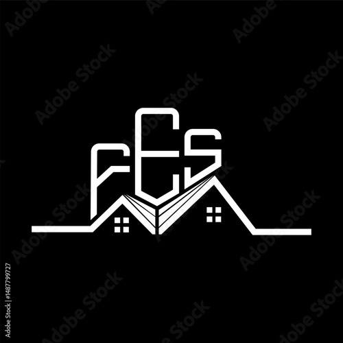 FES Real State logo design, FES simple and modern logo. FES luxurious alphabet design
