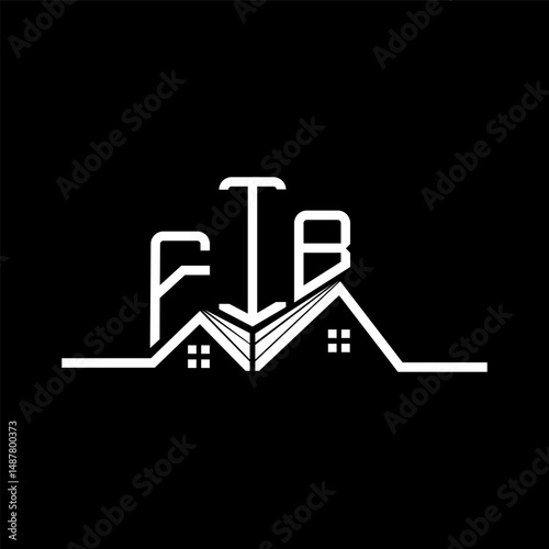 FIB Real State logo design, FIB simple and modern logo. FIB luxurious alphabet design