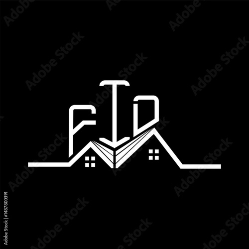 FID Real State logo design, FID simple and modern logo. FID luxurious alphabet design
