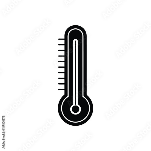 Flat and Minimal Thermometer icon vector illustration isolated on white background