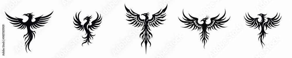 Obraz premium illustration vector graphic of tribal art phoenix tattoo