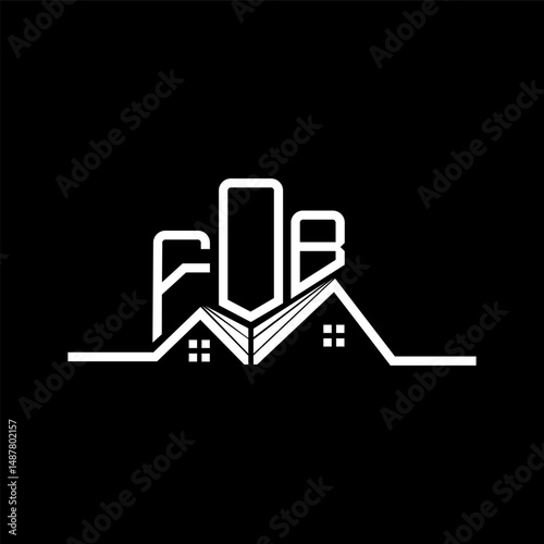 FOB Real State logo design, FOB simple and modern logo. FOB luxurious alphabet design