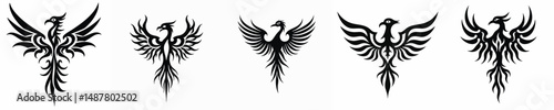 illustration vector graphic of tribal art phoenix tattoo