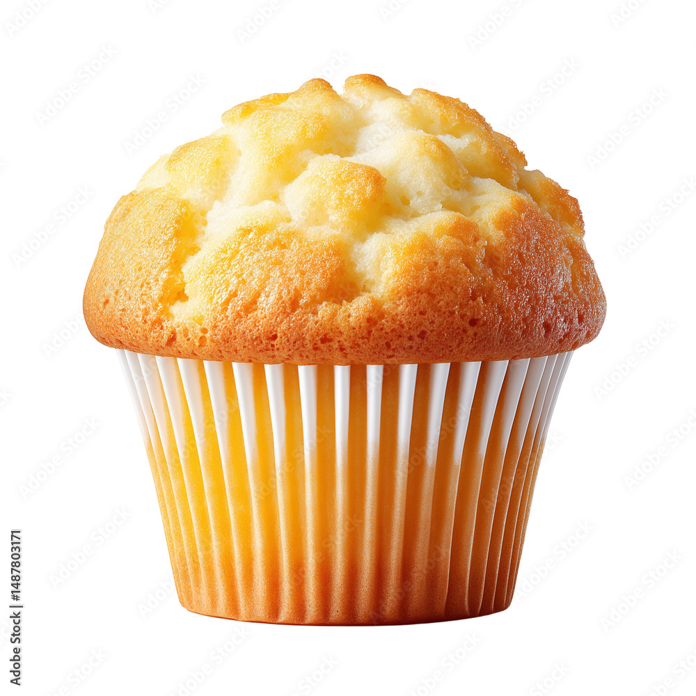 Fresh muffin isolated on white background