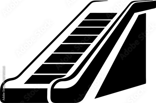 Escalator Steps Silhouette Vector Illustration Black