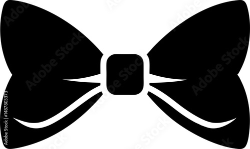 Bowtie Silhouette Vector Illustration Black And White