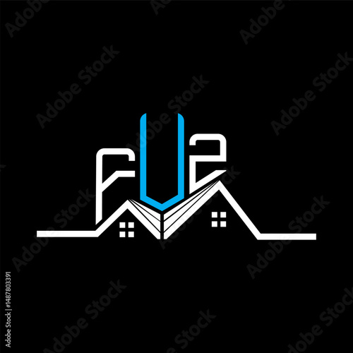 FUZ Real State logo design, FUZ simple and modern logo. FUZ luxurious alphabet design