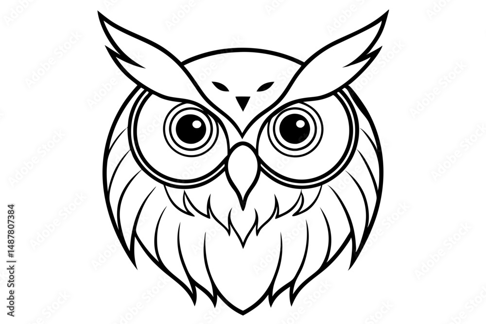 Fototapeta premium owl on white background
