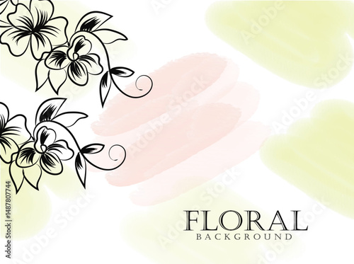 Elegant Floral Background with Watercolor Pastel Design