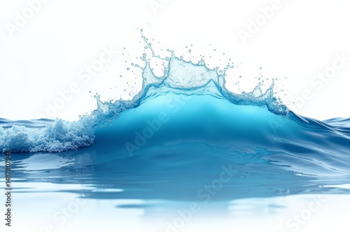 Aqua splash on blue water surface