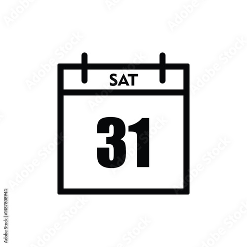 calender icon, 31 saturday icon with white background