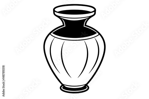 vase vector on white background