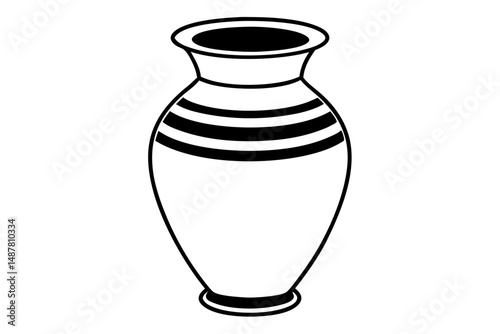 vase vector on white background