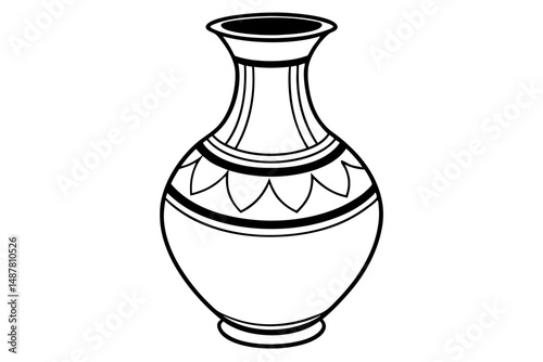 vase vector on white background