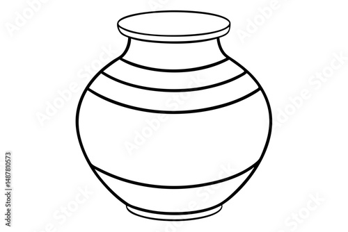 vase vector on white background