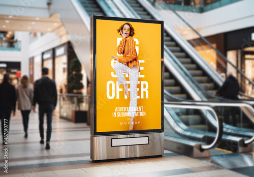 Indoor Shopping Mall Poster Mockup