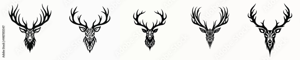 Naklejka premium illustration vector graphic of tribal art deer tattoo