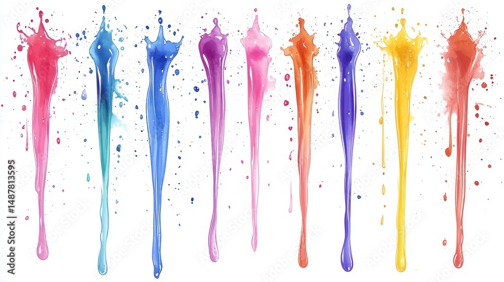 Fototapeta premium Colorful liquid splashes