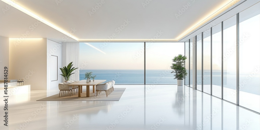 Fototapeta premium Modern Coastal Dining Area