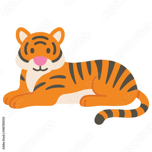 Zoo Tiger illustration, Colorful Tiger vector, Colorful Safari Animal Clipart, Animal design sublimation
