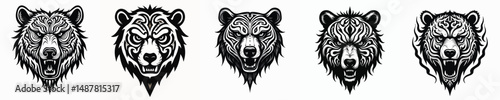 illustration vector graphic of tribal art bear tattoo 