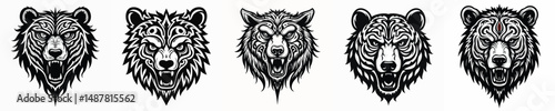 illustration vector graphic of tribal art bear tattoo 