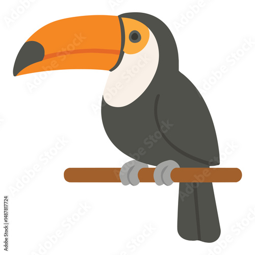 Zoo Toucan  illustration, Colorful Toucan Fish vector, Colorful Safari Animal Clipart, Animal design sublimation
