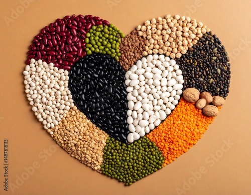 Legumes, beans, as healthy ingredient concept, cancer fighting food and weight management food photo