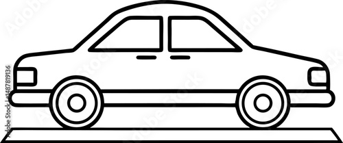 Taxi Sign Line Art Vector Illustration With White