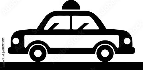 Taxi Sign Silhouette Vector Illustration Black And
