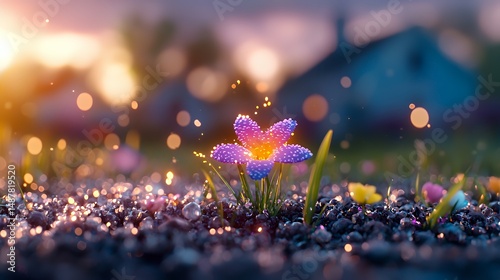 Flower in Bloom with Bokeh Effect